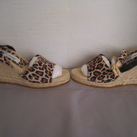 Andre Assous Leopard Calf Hair Wedge Espadrille Sandals, 7-Like Brand New - Picture 4 of 9